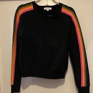 THML Black Sweater with Vibrant Stripes